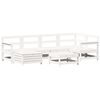 vidaXL Set Divani da Giardino 7 pz Bianco in Legno Massello di Pino