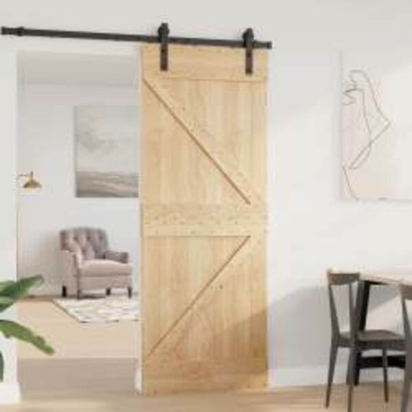 vidaXL Porta NARVIK Naturale 80 x 210 cm Legno di pino solido