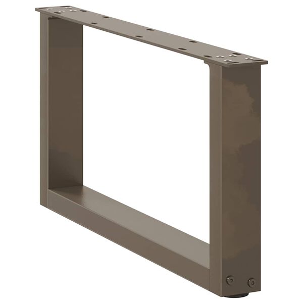 vidaXL Gambe per Tavolino da Caff&egrave; a Forma di U 2 pz Acciaio Naturale 60x(30-31) cm Acciaio