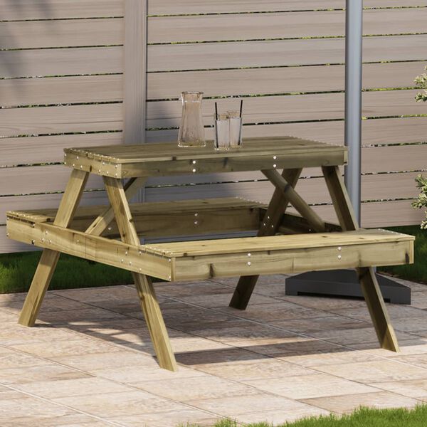 vidaXL Tavolo da Picnic 105x134x75 cm in Legno Impregnato di Pino