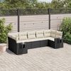 vidaXL Set Divani da Giardino con Cuscini 7pz Nero Polyrattan