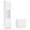 vidaXL Set mobili da bagno 2 pz Bianco Legno ingegnerizzato