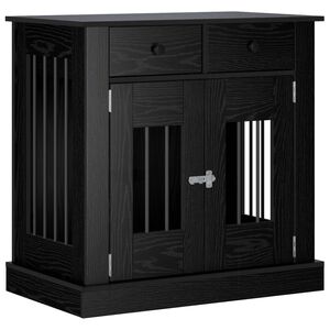 vidaXL Mobile da cassa per cani Rovere Nero 80 x 47,5 x 80 cm