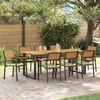 vidaXL Set da Pranzo per Giardino 9 pcs Nero Legno di Acacia Massello