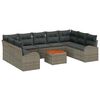 vidaXL Set Divano da Giardino 10 pz Grigio polyrattan