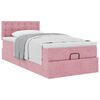 vidaXL Struttura Letto Pouf con Materasso Rosa 100x200 cm Velluto