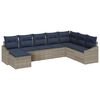 vidaXL Set Divano da Giardino 8 pcs Grigio e Blu Navy polyrattan