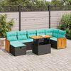 vidaXL Set Divano da Giardino 8pz con Cuscini Grigio Polyrattan Acacia