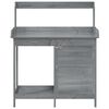 vidaXL Tavolo Invaso con Mobile Grigio 110,5x45x124,5cm Massello Abete