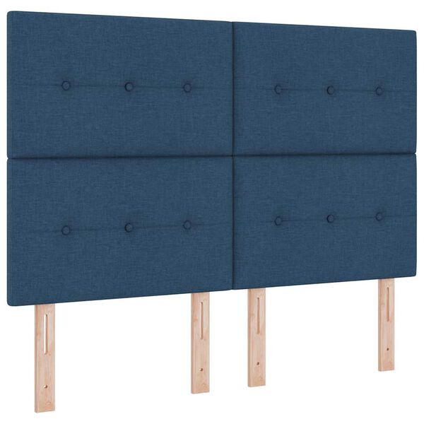 vidaXL Letto a molle con materasso Blu 140 x 200 cm Tessuto