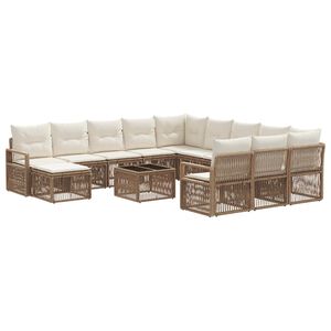 vidaXL Set Divano da Giardino 13 pcs Beige polyrattan