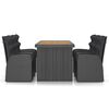 vidaXL Set da Pranzo da Giardino 7 pz con Cuscini in Polyrattan Nero