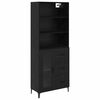 vidaXL Credenza Rovere Nero 69,5 x 34 x 180 cm Legno ingegnerizzato