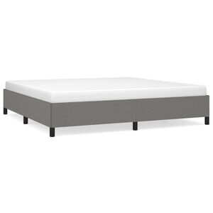 vidaXL Giroletto senza Materasso Grigio Scuro 200x200 cm Tessuto