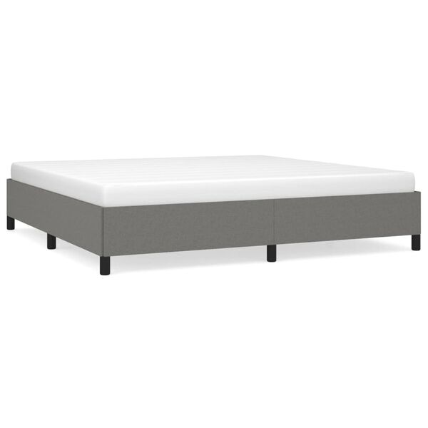 vidaXL Giroletto senza Materasso Grigio Scuro 200x200 cm Tessuto