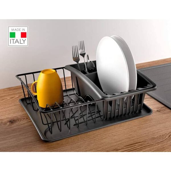 Metaltex Scolapiatti Aquatex Plus Lava Nero