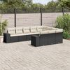 vidaXL Set Divani da Giardino 10pz con Cuscini in Polyrattan Nero