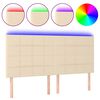 vidaXL Testiera a LED Crema 180x5x118/128 cm in Tessuto