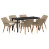 vidaXL Set da Pranzo per Giardino 7 pz Beige polyrattan