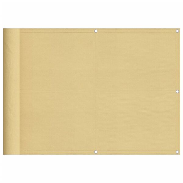 vidaXL Paravento da Balcone Sabbia 75x300 cm 100% Poliestere Oxford