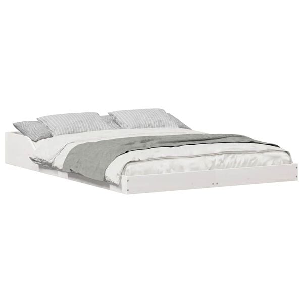 vidaXL Struttura del letto Bianco 120 x 190 cm Pino massello