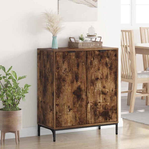 vidaXL Credenza Rovere fum&eacute; 69,5 x 33 x 82 cm Legno multistrato
