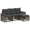 vidaXL Set Divano da Giardino 4 pz Grigio e Grigio Scuro polyrattan