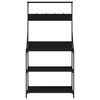 vidaXL Scaffale da Cucina con Ganci 4 Ripiani Nero Legno Multistrato