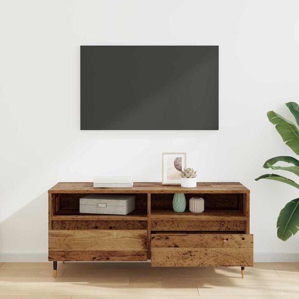 vidaXL Mobile TV con cassetto Legno vecchio 100 x 34,5 x 44,5 cm