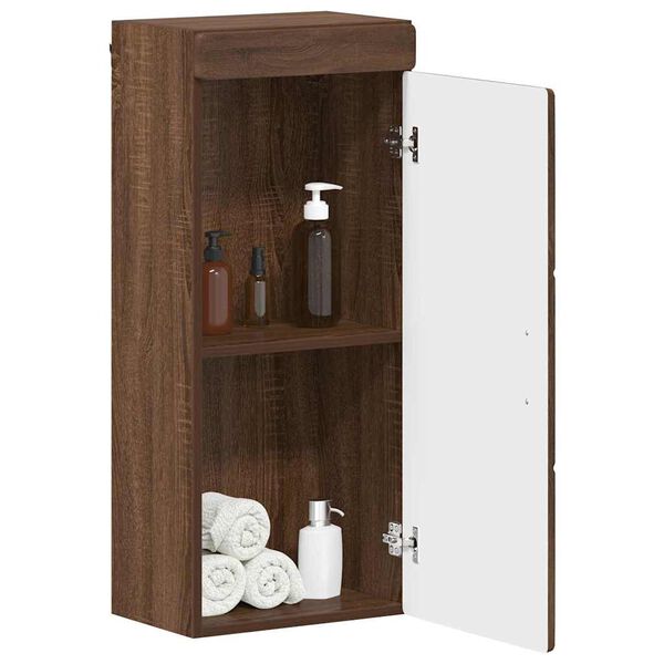 vidaXL Armadio da bagno a muro TULUM Rovere Marrone 37 x 24,5 x 86 cm