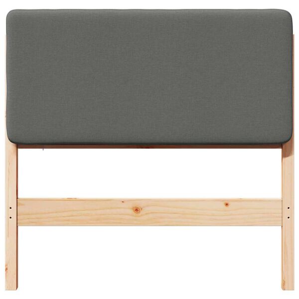 vidaXL Testiera imbottita Marrone e Grigio Chiaro 80 cm Pino massello