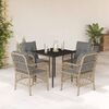 vidaXL Set Pranzo da Giardino 5 pz con Cuscini Beige Misto Polyrattan
