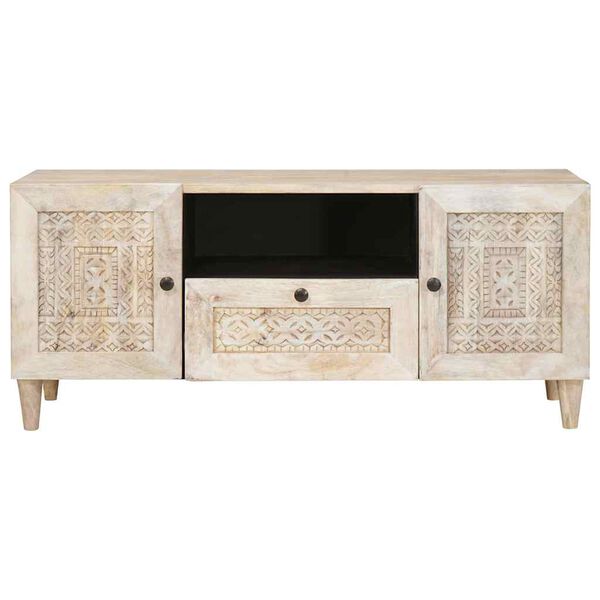 vidaXL Unit&agrave; TV con cassetto Bianco 105 x 33 x 46 cm Legno multistrato