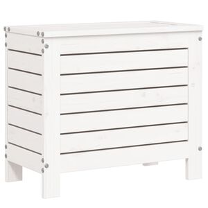 vidaXL Poggiapiedi da Giardino Bianco 62x31,5x52cm Legno Massello Pino