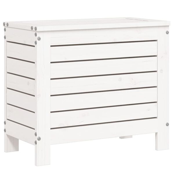 vidaXL Poggiapiedi da Giardino Bianco 62x31,5x52cm Legno Massello Pino
