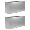 vidaXL Vaso da giardino 2 pz Argento 100 x 20 x 49 cm Acciaio zincato