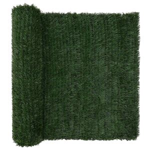 vidaXL Recinzione Artificiale Verde Scuro 1,5 x 6 m PVC e Acciaio