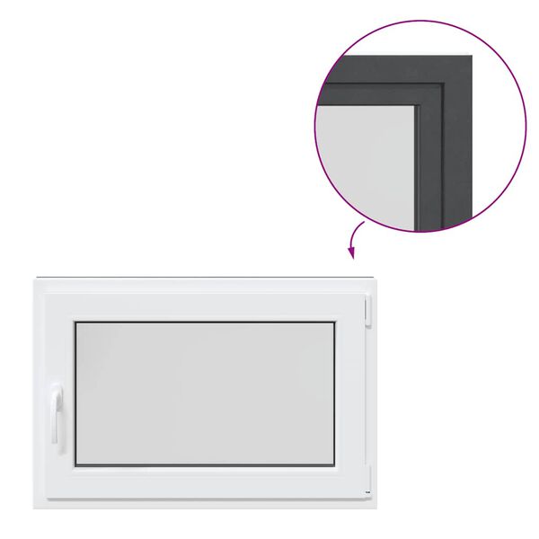 vidaXL Finestra da cantina "RISOR" 90x50 cm anta-ribalta DIN destra antracite