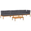 vidaXL Set Divani Pallet Giardino 4pz Cuscini Legno Massello Acacia