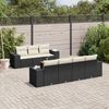 vidaXL Set Divani da Giardino con Cuscini 8 pz Nero in Polyrattan