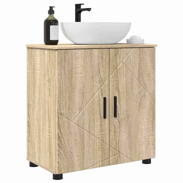 vidaXL Mobile da Bagno con archiviazione Rovere Sonoma 61 x 35 x 64 cm