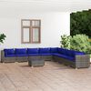 vidaXL Set Divani da Giardino 10 pz con Cuscini in Polyrattan Grigio