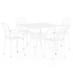 vidaXL Set da Bistrot 5 pz in Alluminio Pressofuso Bianco