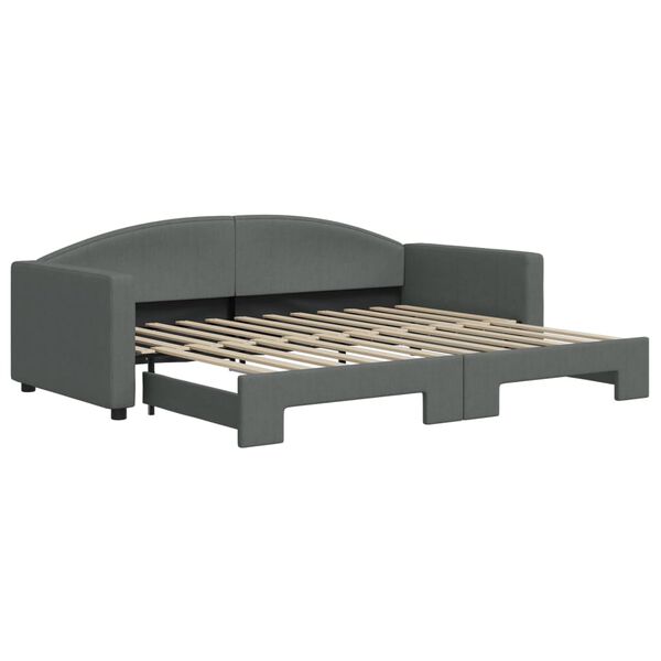vidaXL Divano Letto con Letto Estraibile Grigio Scuro 90x200cm Tessuto