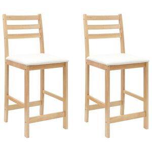 vidaXL Sedie da pranzo 2 pcs Naturale 40 x 47,5 x 99,5 cm