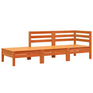 vidaXL Divano da Giardino a 3 Posti Marrone Cera Legno Massello Pino