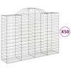 vidaXL Cesti Gabbioni ad Arco 50 pz 200x50x140/160 cm Ferro Zincato