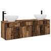 vidaXL Set di Armadi da Bagno 3 pz Legno antico 49 x 44,5 x 66,5 cm