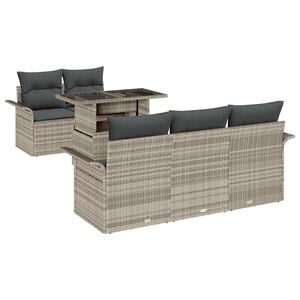 vidaXL Set Divano da Giardino 6 pz Grigio chiaro