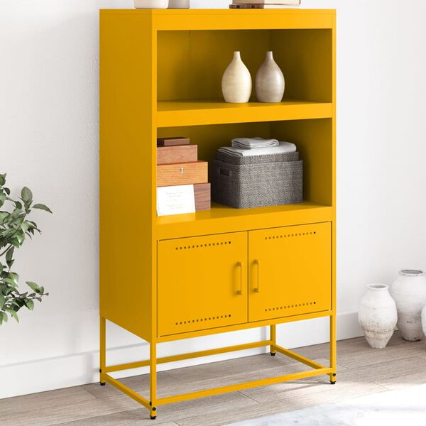 vidaXL Credenza Giallo Senape 68,5x38,5x123,5 cm in Acciaio